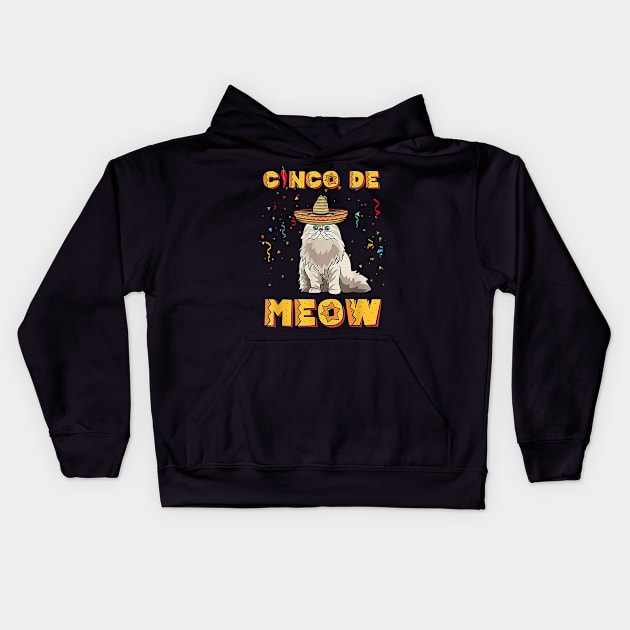 Cinco De Meow Shirt Gift Sombrero Cat Lovers Cinco De Mayo Kids Hoodie by Lorelaimorris